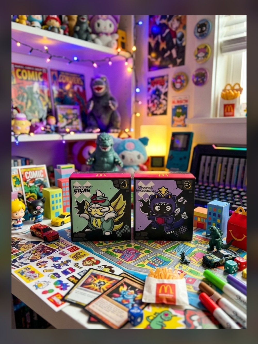 McDonald's Hello Kitty X Godzilla Toys